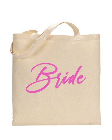 Pink Color Bride Tote Bag - Bridal-Wedding Tote Bags