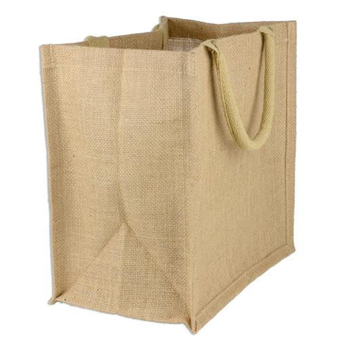 Square Burlap Bags - Wholesale Jute Tote Bags W/ Deep Gusset - TJ888