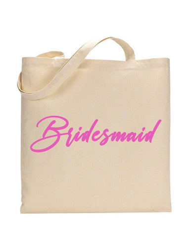 Pink Color Bridesmaid Tote Bag - Bridal-Wedding Tote Bags