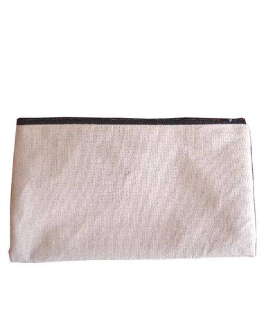 Rectangular Jute / Canvas Pouch with Zipper Closure