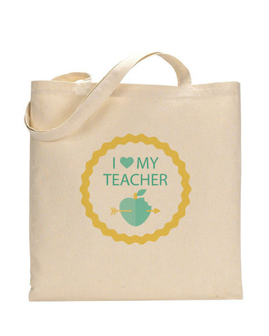 I Love My Teacher Customizable Tote Bag- Teacher's Tote Bags