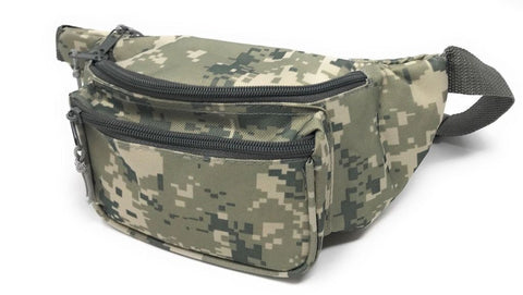 Digital Camo Fanny Pack with Three Zippered Pockets