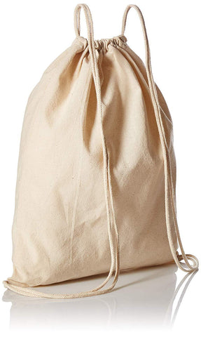 12 ct Organic Cotton Canvas Drawstring Bags / Backpacks - By Dozen