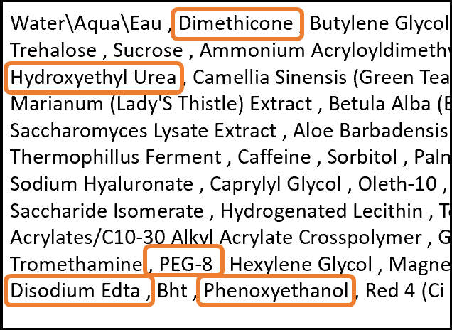 Toxic ingredients in skincare