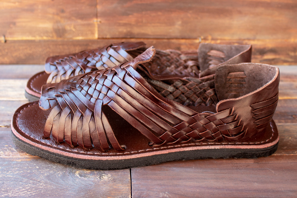 Geniune Leather Men Huarache Pachuco Color Black.Mexican Sandals.