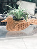 Wicker Peacock plant holder