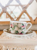 Flora Anahaw Cup and Saucer Magenta & Green (Set of 6)