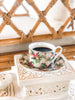 Flora Anahaw Cup and Saucer Magenta & Green (Set of 6)