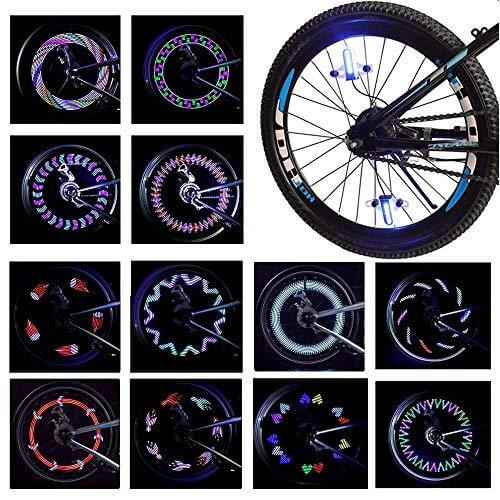 BicycleStore Bike Wheel Lights Ultra Bright Spoke Light Waterproof Bicycle Tire Lights Assorted 52 Patterns changing Bike Light Accessories 