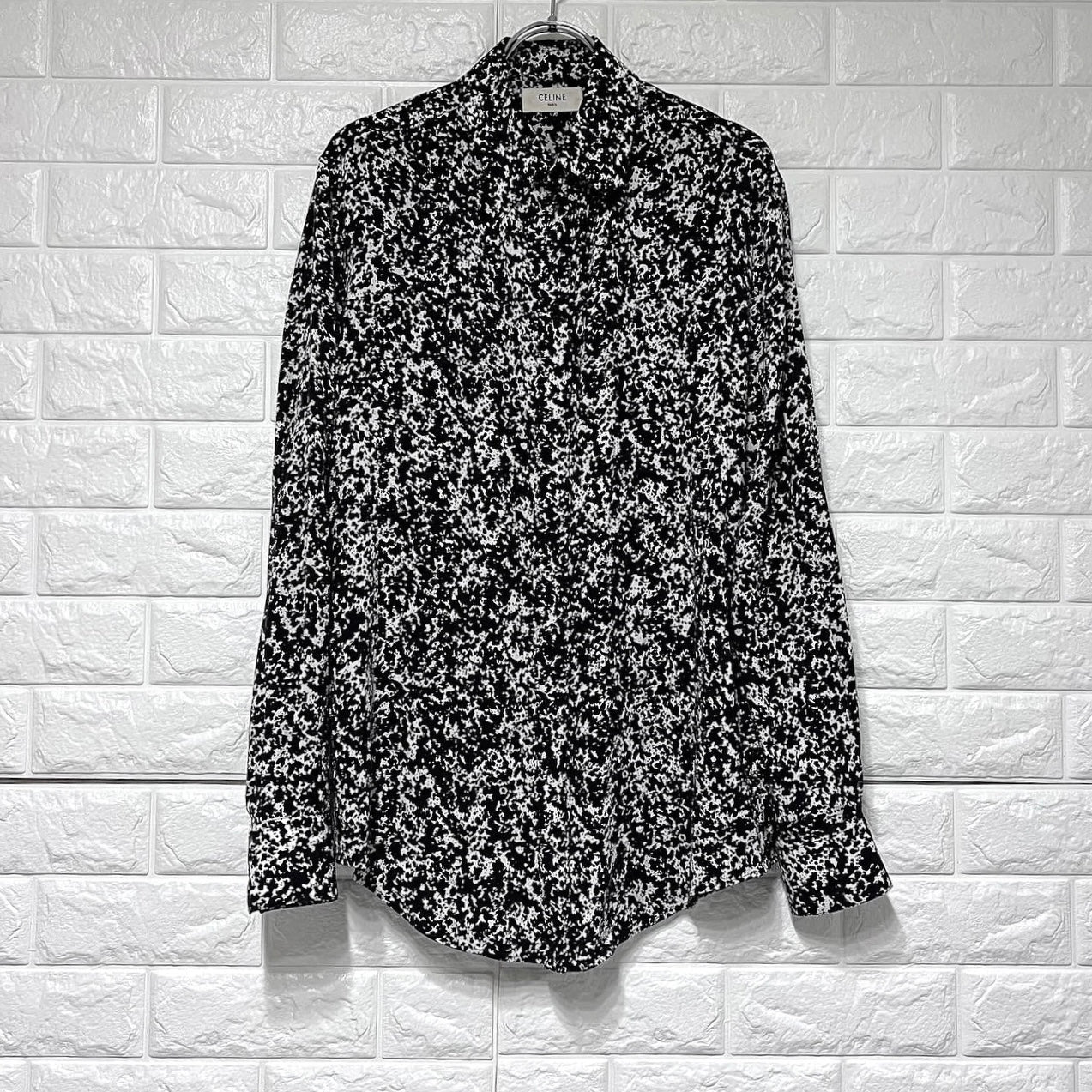 セリーヌ/CELINE 19AW Marble Viscose Shirt マーブル ビスコース