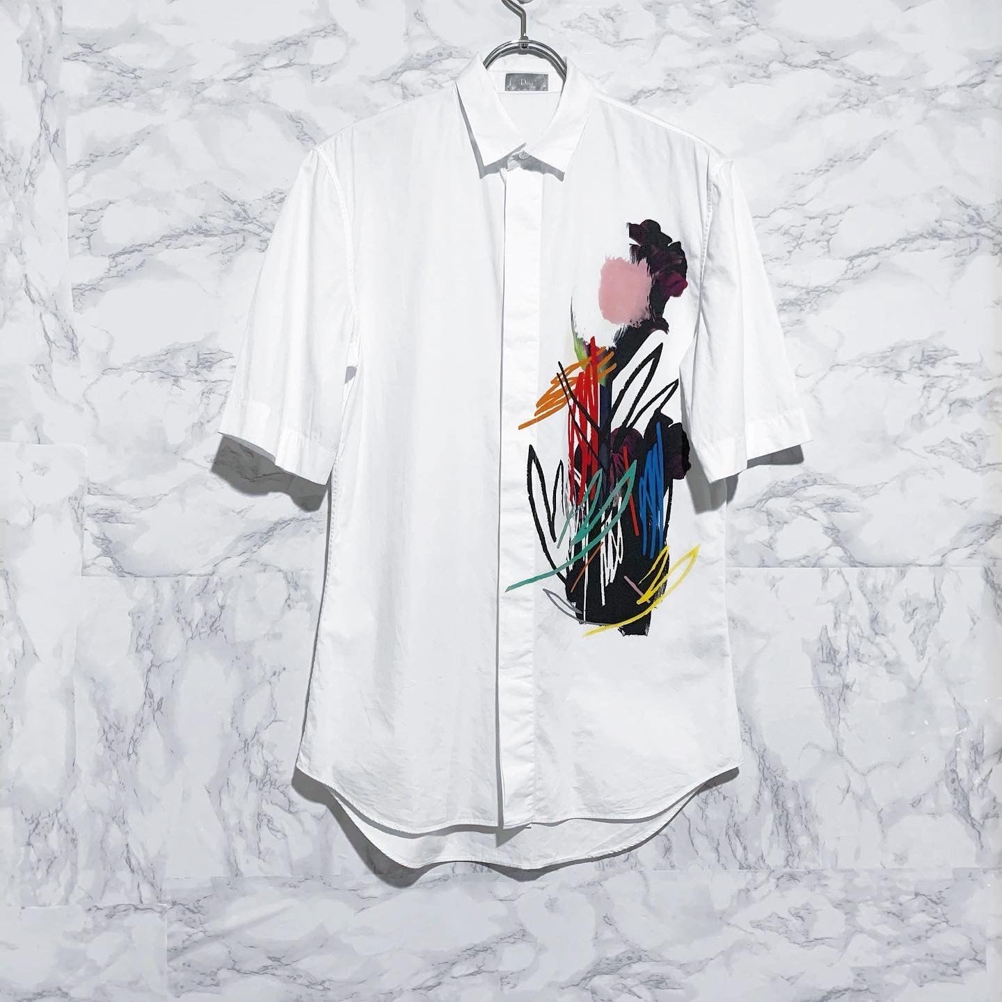 ディオールオム/Dior homme 15SS フラワーペイント半袖シャツ