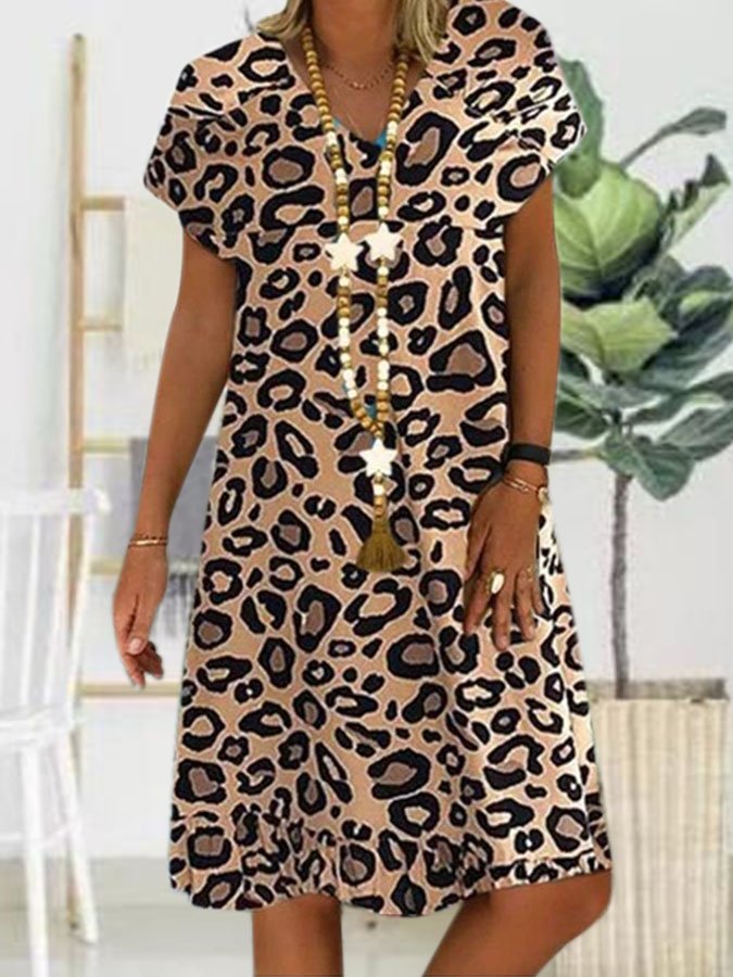 boho leopard print dress