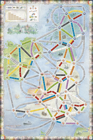 Ticket to Ride UK map from Rules of Play