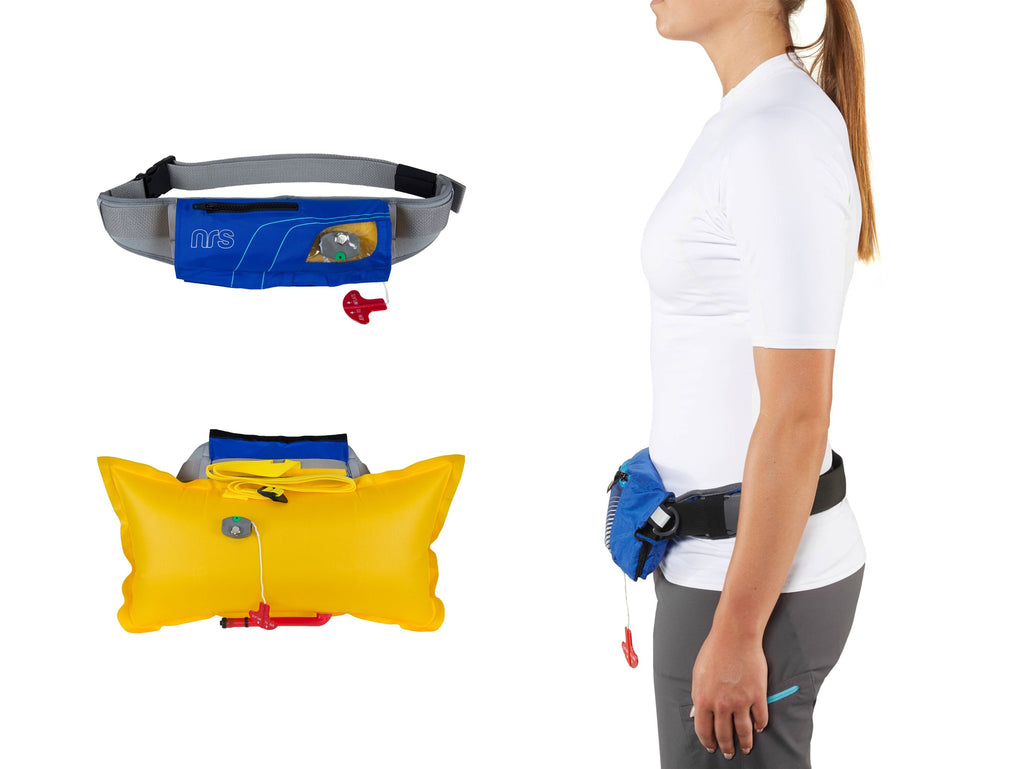 NRS Zephyr Belt Pack PFD Fitting on a person
