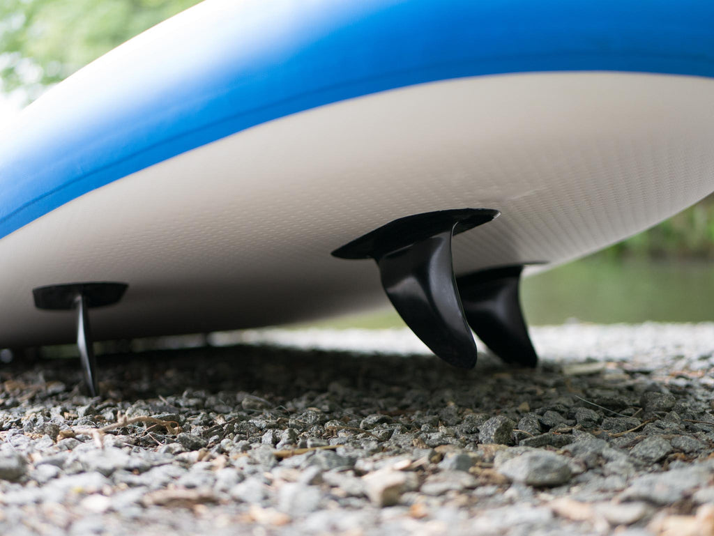 Permanent fins on a SUP board