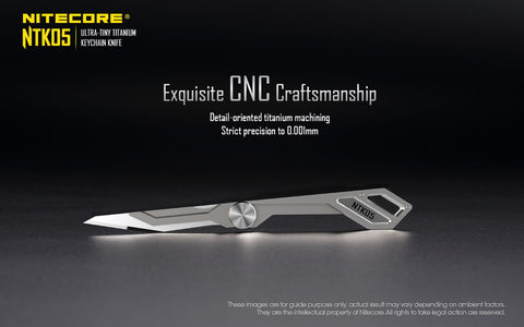 Nitecore NTK05 Ultra Tiny Titanium Key chain Knife is Exquisite CNC craftsmanship.