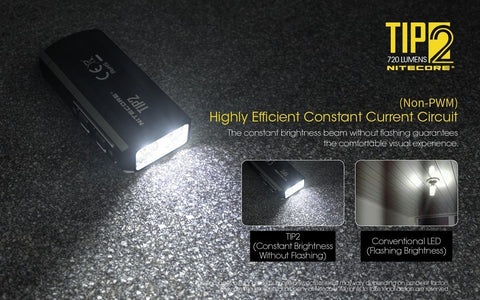 Nitecore TIP2 has highly efficient constant current.