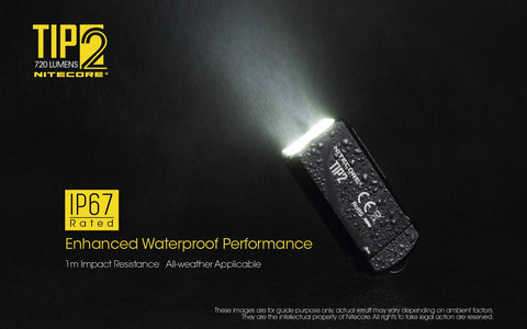 Nitecore TIP2 is IP67 enhanced waterproof performance.