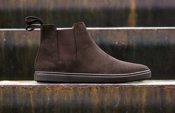 chocolate suede chelsea boot
