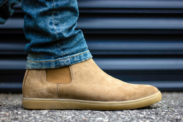 sand suede chelsea boot