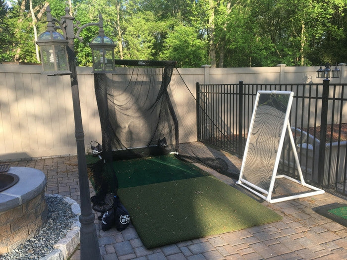 Saul Ortiz Mini Golf Net in Backyard
