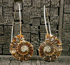 Melissa Joy Manning 14K Yellow Gold Ammonite Earrings