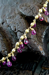 Talisman Unlimited Teardrop Gold Necklace in 18K Yellow Gold with Pink Tourmaline