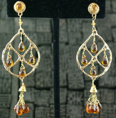 Dominique Cohen 18K Yellow Gold and Citrine Dreamcatcher Earrings