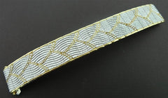 Michael Bondanza Platinum, 18K Yellow Gold and Diamond Wide Bracelet