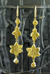 Amrapali 18K Yellow Gold and Diamond Earrings in Flower Motif