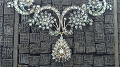 Antique Georgian Diamond Necklace with Floral Motif in 18K Gold and Silver