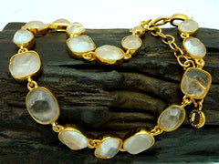 Robert Goossens Faceted Crystal Necklace in 24K Yellow Gold Vermeil