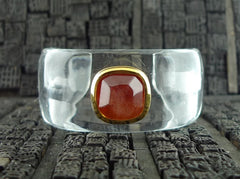Robert Goossens Orange Stone and Clear Resin Cuff
