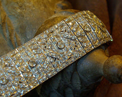 Wide Platinum and Diamond Estate Art Deco Bracelet