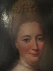 Antique Rare Portrait of a Regal Lady, 18th Century Oil on Canvas attributed to Henrick Tischbein