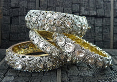 Lorraine Schwartz Diamond 18K Gold and Oxidized Silver Bangle Bracelet