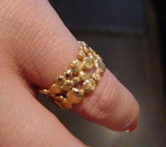 Nina Basharova Milky Way Collection Double Band Ring in 18K Yellow Gold