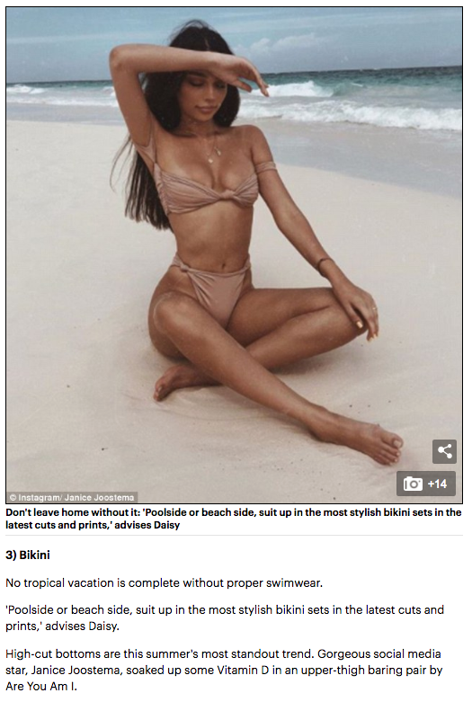 Are You Am I - Daily Mail - Zora bikini