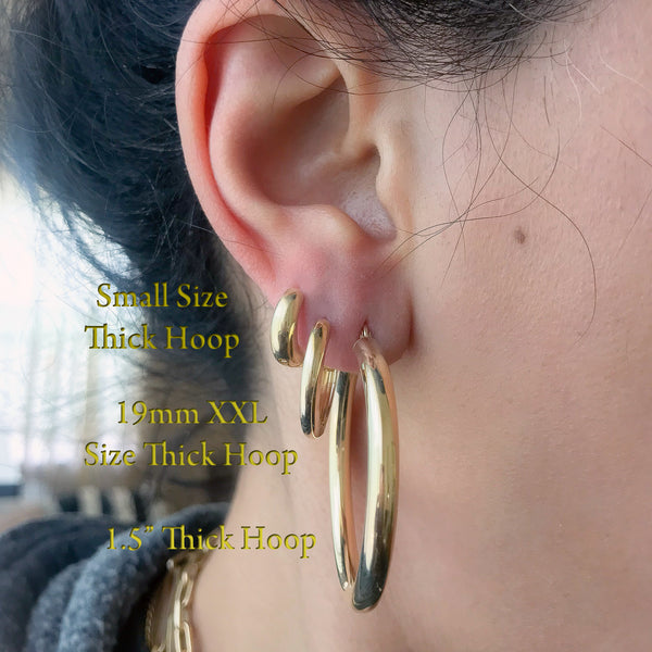 14K Tri-Color Gold Earring Hoop Women'S 19 mm 3.75