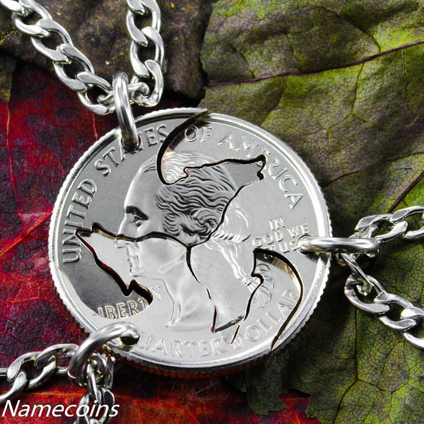 Wolf Friendship necklaces, 3 piece Interlocking quarter  