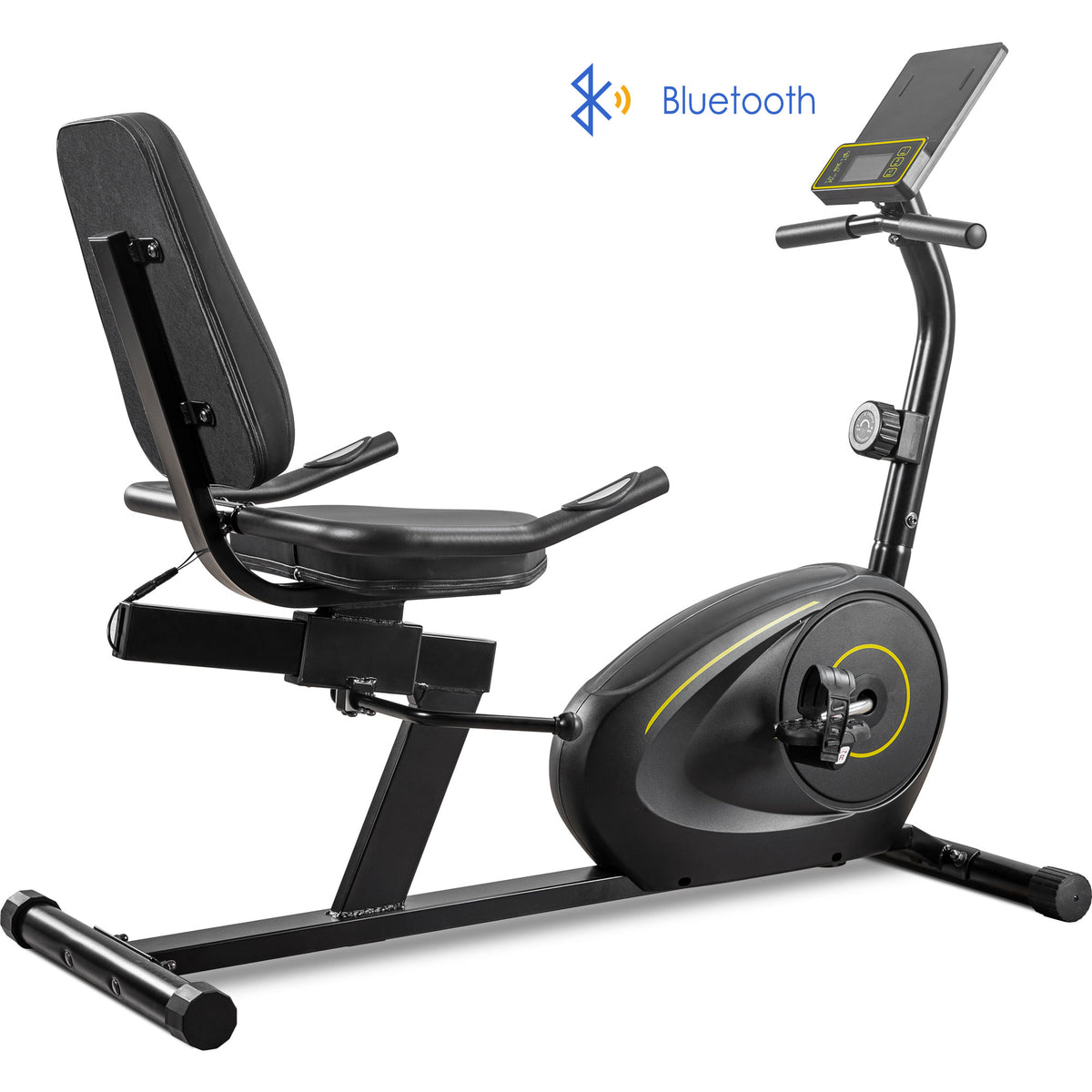 Adjustable Saddle,for Home Workout BTM Indoor Recumbent Exercise Bike with Pulse 8Level Magnetic Resistance Stationary Cycling Bike with Bluetooth