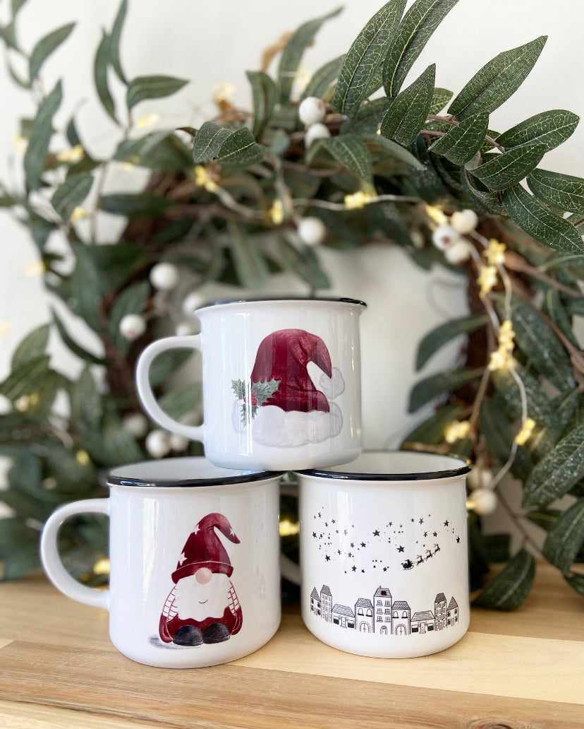 set of 4 christmas mugs