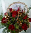 Pristine Basket Red Roses