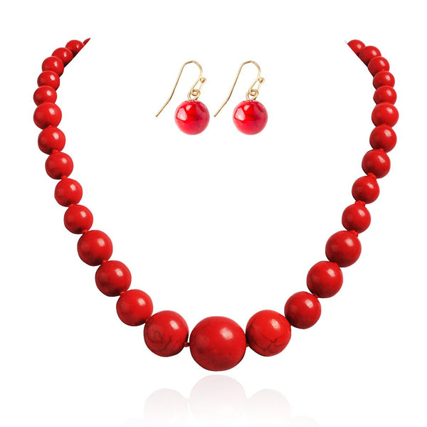 WOMEN FASHION Accessories Costume jewellery set Red Red Single NoName Red stone necklace combined discount 85% 