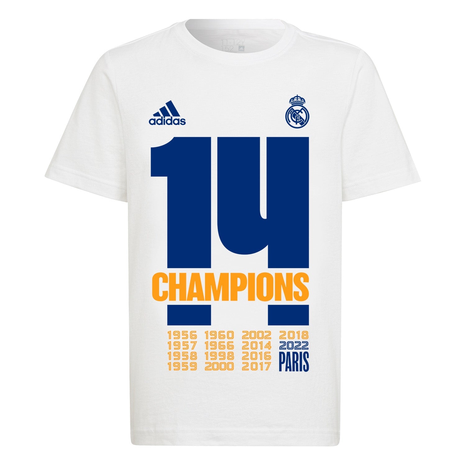 te binden uitblinken Weg Real Madrid adidas Youth UCL Champions 14 T-Shirt White - Real Madrid CF |  US Store