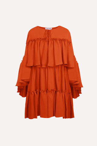 ruffle orange dress