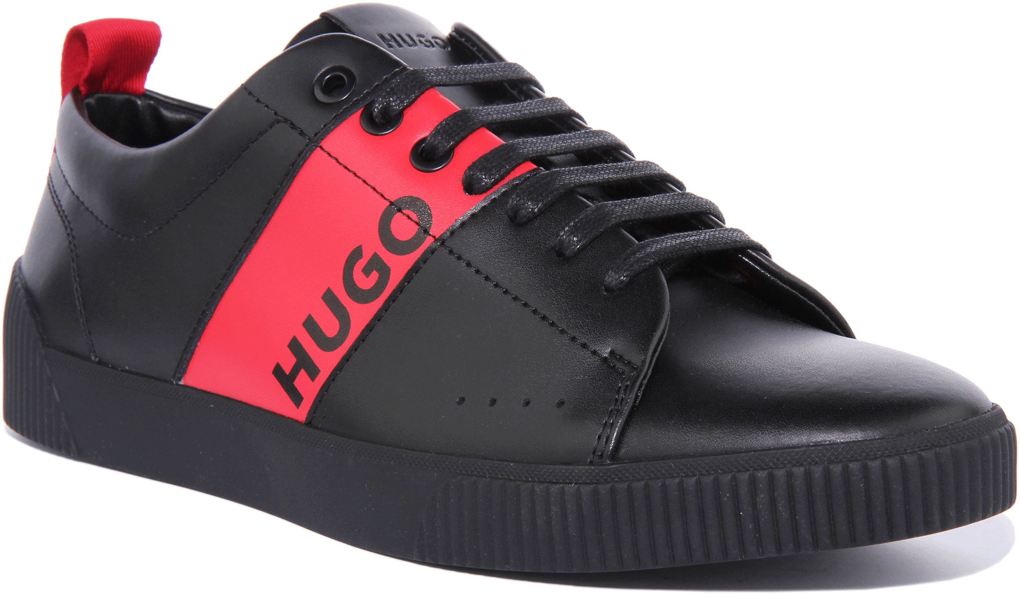 Røg gå på pension Brace Hugo Zero Tenn In Black Red | Hugo Boss Mens Lace Up Trainers – 4feetshoes