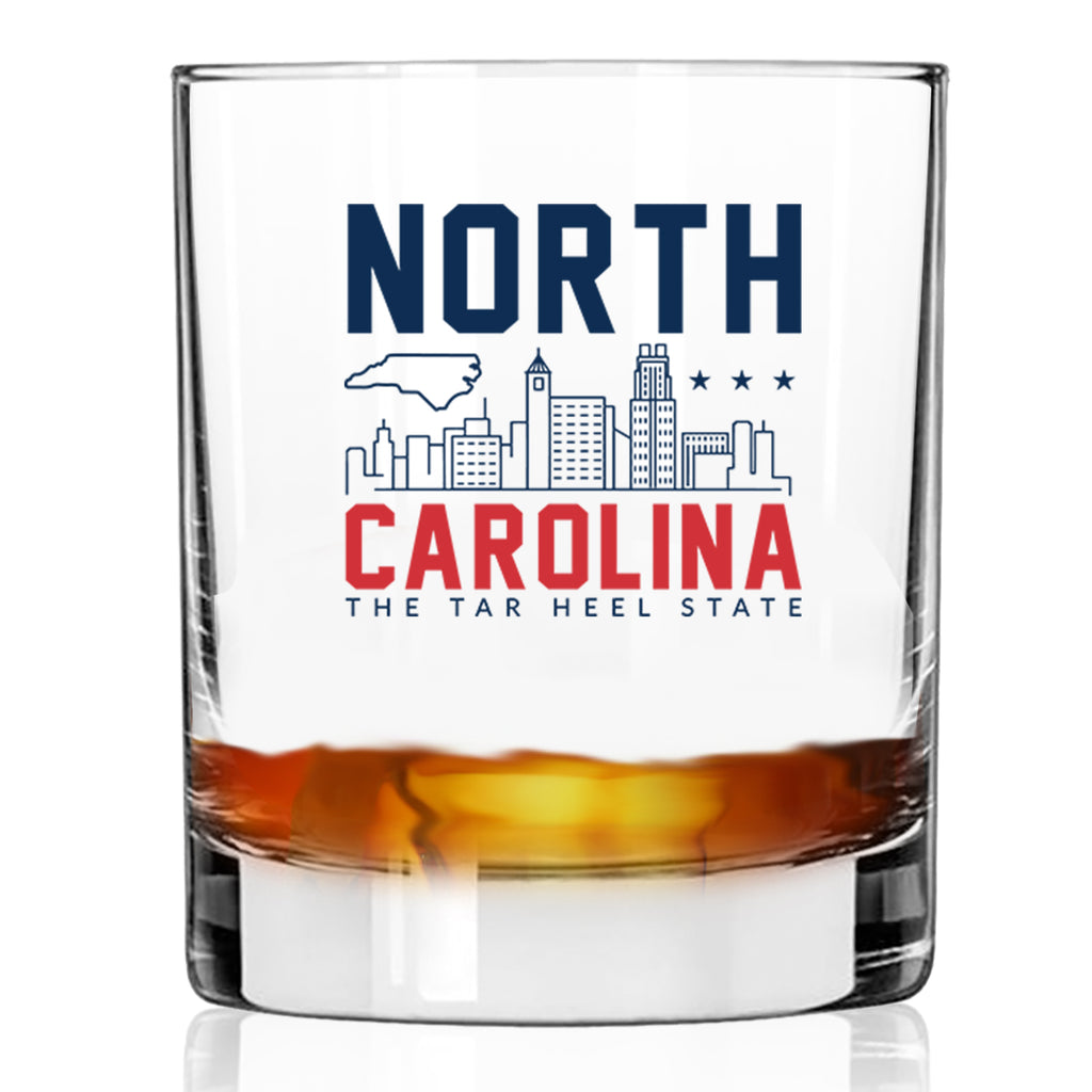 Toasted Tales North Carolina The Tar Heel State 15 oz Wine Glass Made in the USA 