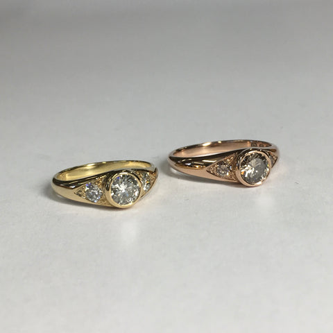 The finished engagement rings