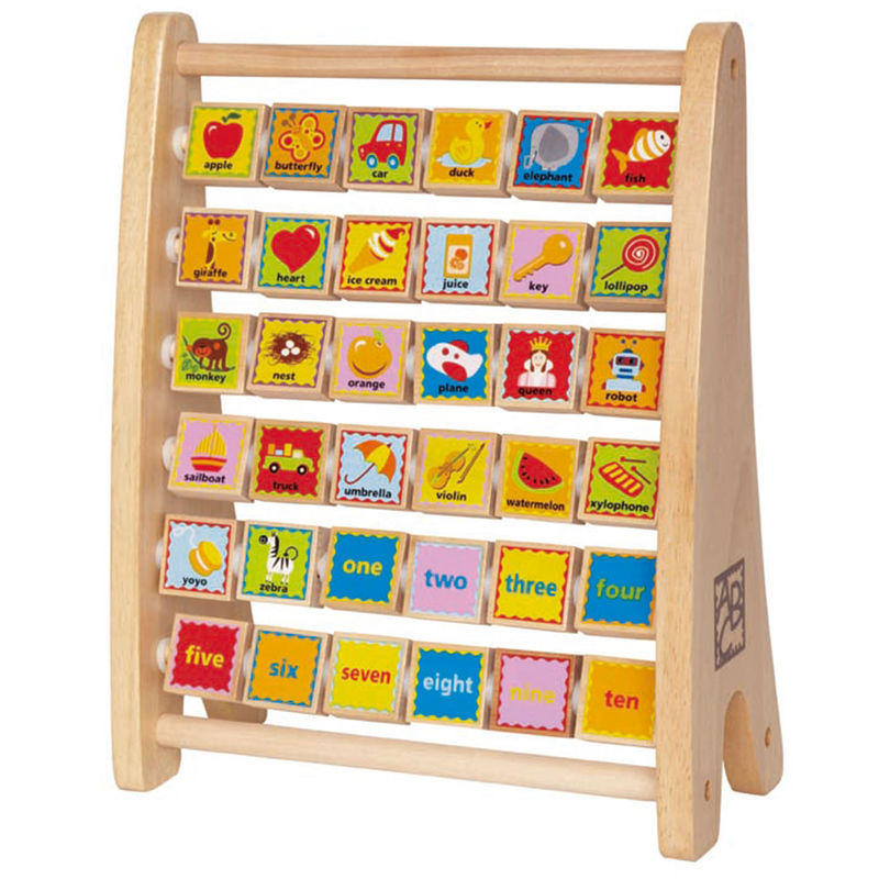 TKC457-S3 Wooden Double Side with ABC Alphabet & Numbers Alphabet Abacus 
